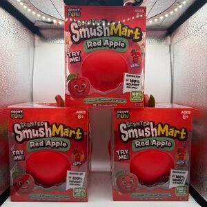 [3 PC] SmushMart - Scented Red Apple *New* Five Below Viral Squishy Fidget Toy